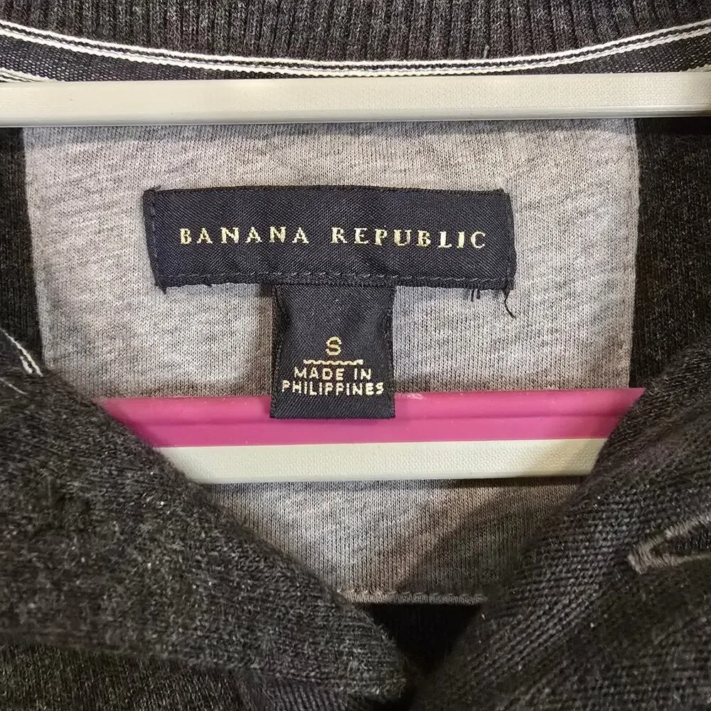 Men's Banana Republic Gray Collared Long Sleeve Pullover | Size Small